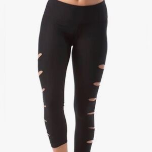 90 Degrees Yoga Black Cut-Out Leggings